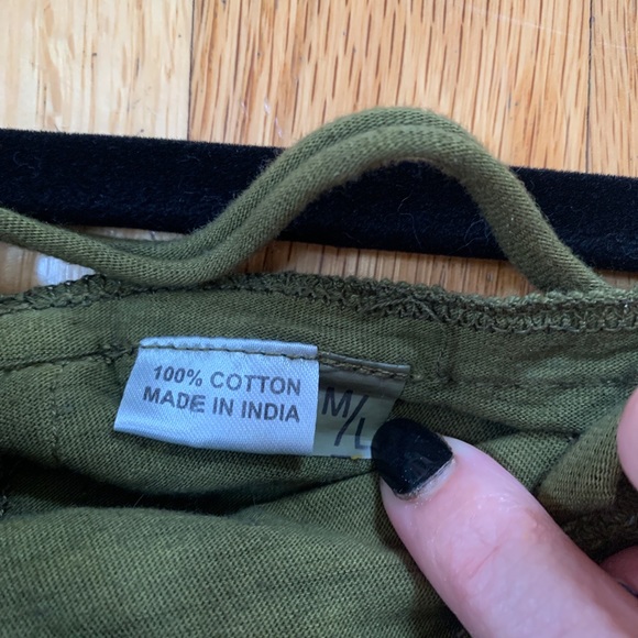 Green Bohemian gothic strap tank M/L adjustable - Picture 4 of 5